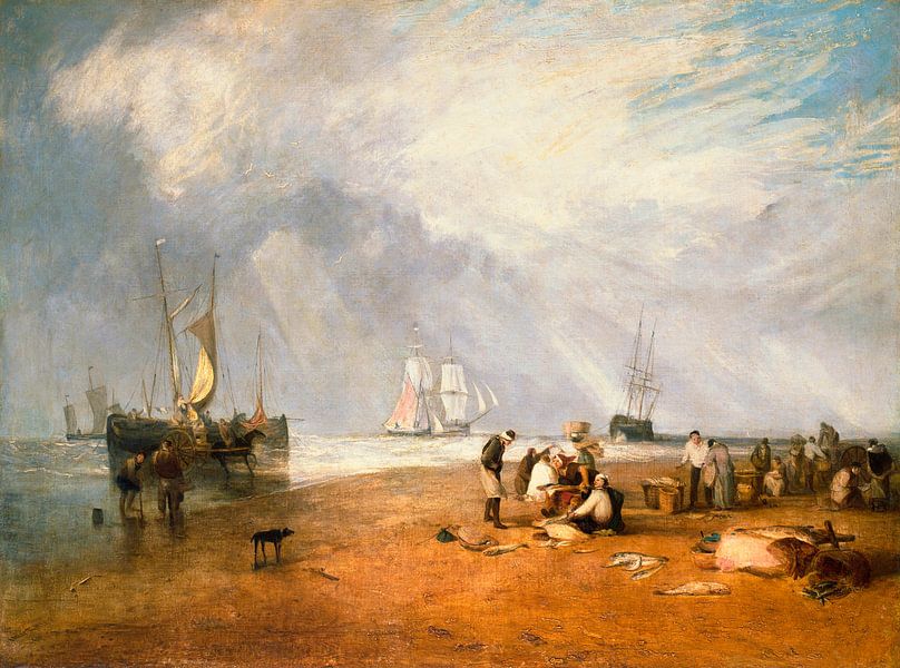 Der Fischmarkt am Hastings Beach, William Turner von Meisterhafte Meister