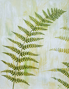 Peinture d'une feuille de fougère