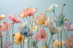 Wassertropfen Blumenfeld