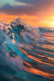Vagues au coucher du soleil sur Poster Art Shop