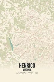 Vintage map of Henrico (Virginia), USA. by Prints of Place