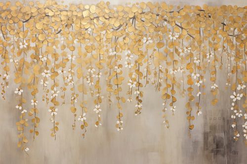 Gold and White Hanging Flowers