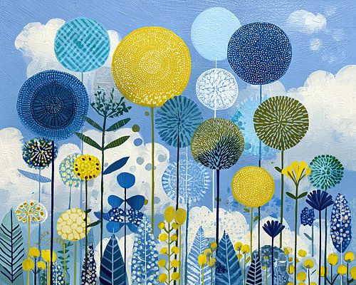 Gele en blauwe bloemen | Joyful Floral Whimsy