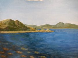 Die Bucht von Faliraki um 1995 mit Mandomata Beach im Vordergrund von Detlef Georgi