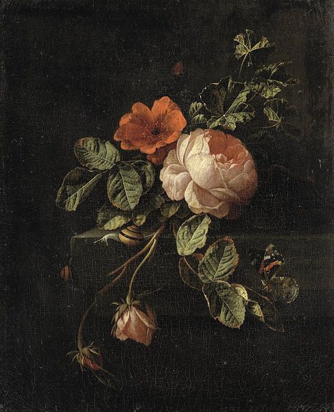 Still life with roses, Elias van den Broeck by Masterful Masters