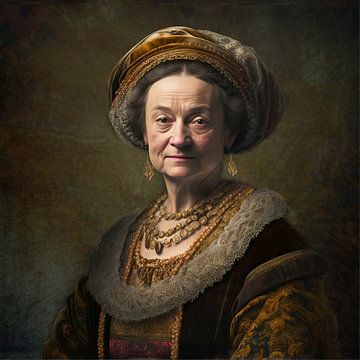 Vrouw, style Rembrandt