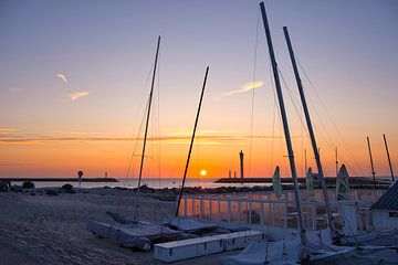 Zonsondergang, haven Oostende van Rudi Everaert