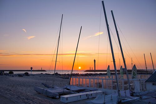 Sunset, port of Ostend