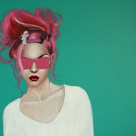 GIRL WITH PINK SUNGLASSES - Variant Detail von Petra Kaindel