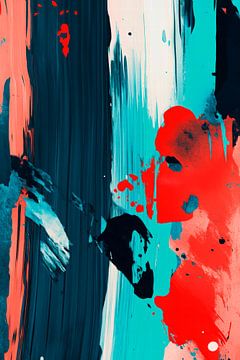 Play of colours in blue and red by Poster Art Shop