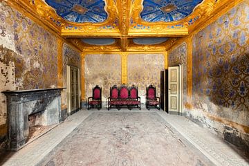 Golden room in abandoned villa by Times of Impermanence