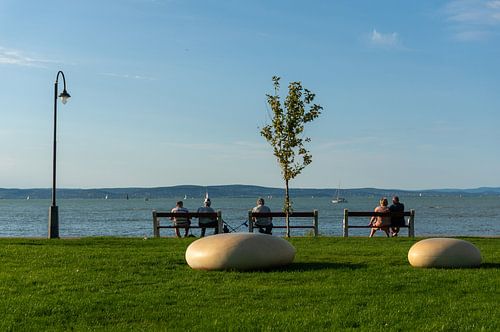 Relaxation on the shores of Lake Balaton in Siófok, Hungary by Animaflora PicsStock