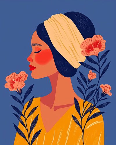 Modernes und abstraktes botanisches Porträt