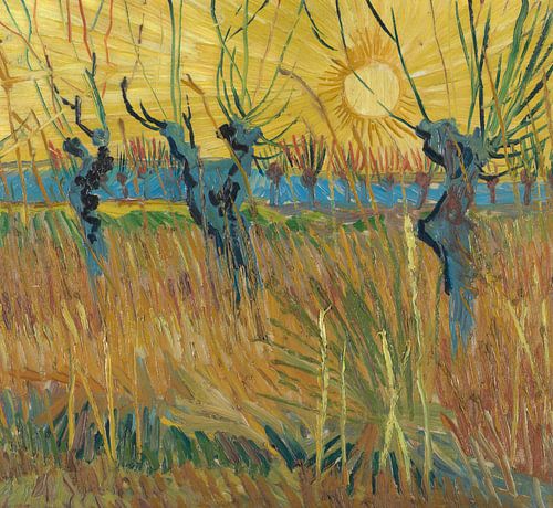 Knotwilgen bij zonsondergang, Vincent van Gogh