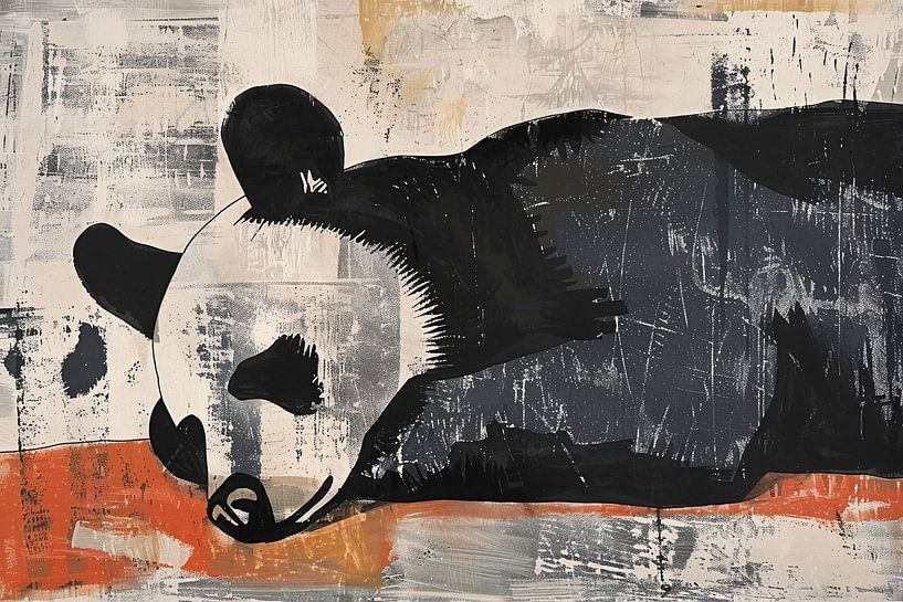 Bär ruhend auf abstraktem Hintergrund von Imperial Art House