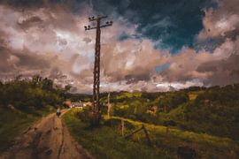 Getting lost in a landscape under clouds by Geert Van Baelen