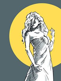 Woman with dress by Emiel de Lange