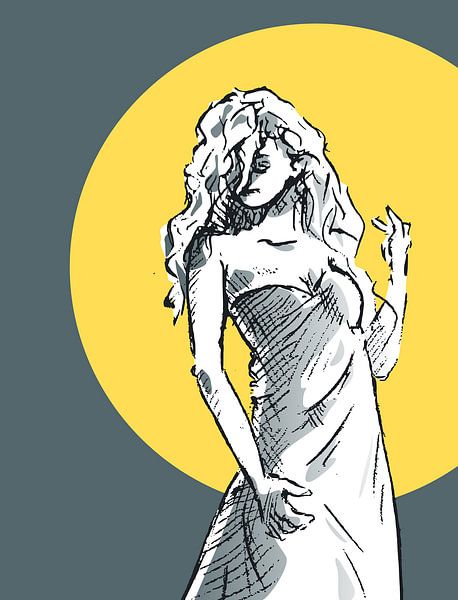 Woman with dress by Emiel de Lange