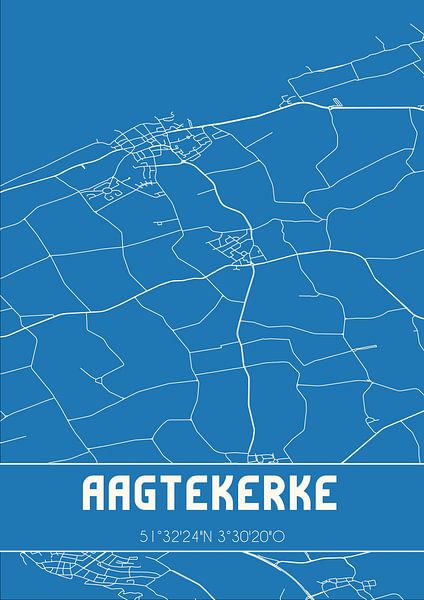 Blueprint | Map | Aagtekerke (Zeeland) by Prints of Place