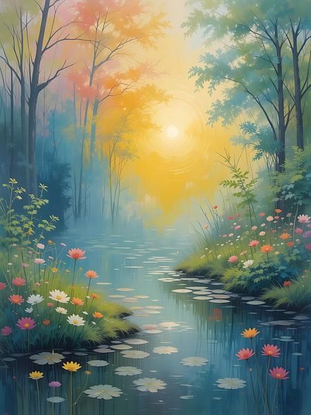 Lever de soleil dans la forêt par HorizonArtistry