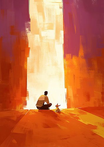 Mann mit Haustier | Sitzen mit Hund