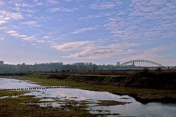 Die Waalbrücke Nijmegen vom Ooijpolder aus. von Carlijn Vos