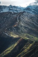 Route langs de bergtop