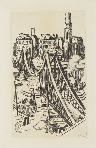 Max Beckmann - Great Bridge (the &quot;Iron Footbridge&quot; in Frankfurt am Main) (1922) by Peter Balan
