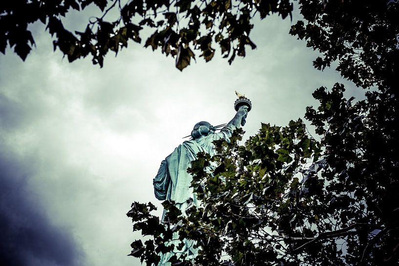 Die verborgene Pracht der Freiheit: Eine einzigartige Perspektive auf die Freiheitsstatue in New York 06 von FotoDennis.com | Werk op de Muur