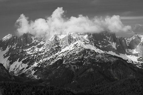 Ruige bergen in Oostenrijk | Alpen | zwartwit fotografie
