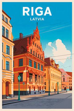 Riga, Letland. van Poster Art Shop