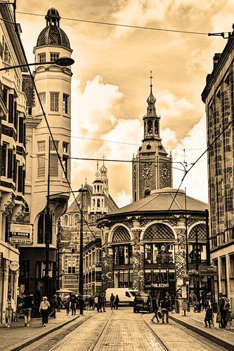 Binnenstad van Den Haag Nederland Sepia