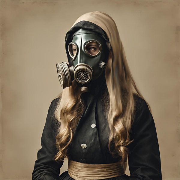Toilet Art Gas Mask Blonde by FoXo Art