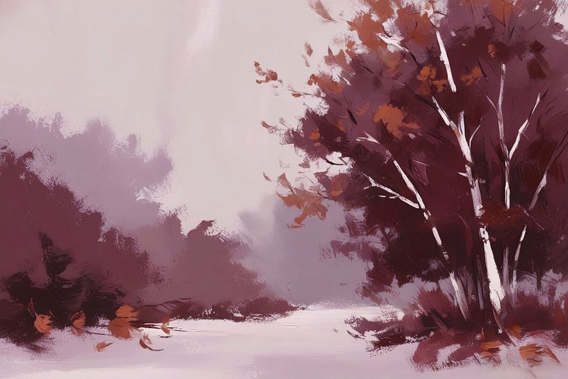 Abstract autumn landscape with trees by Imperial Art House