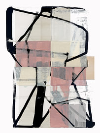 Geometrische Collage in Rosa von cartissi