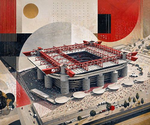 Het San Siro-voetbalstadion in Milaan schilderij.