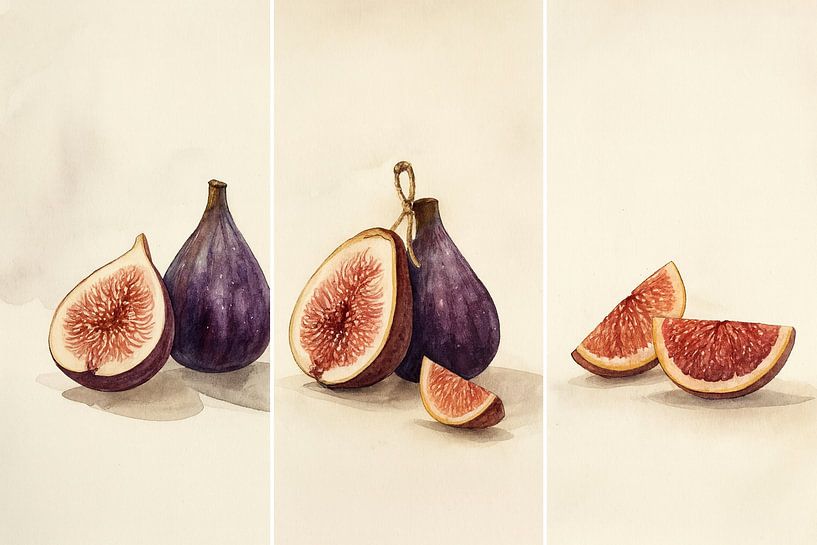 Zomerse Fruitstudie in Aquarel van Kleurenrijk