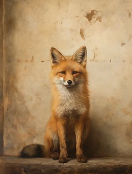 Fox in Vintage Setting by Emil Husstege