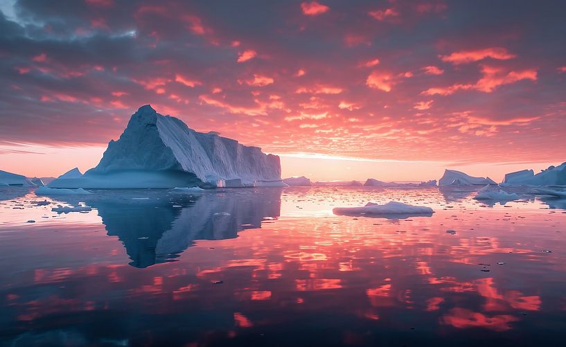 Eismeer von fernlichtsicht