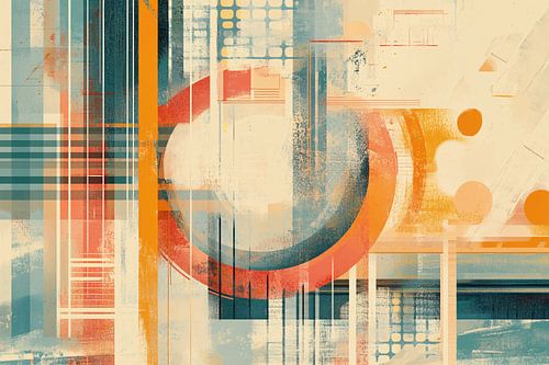 Retro abstract geometrisch kunstwerk