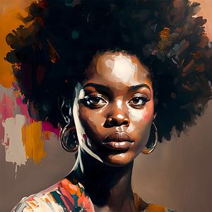 Regard déterminé : le pouvoir d'une femme de couleur perspicace