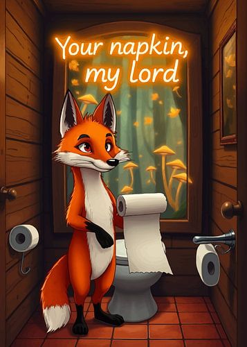 Red Fox die toiletpapier aanbiedt