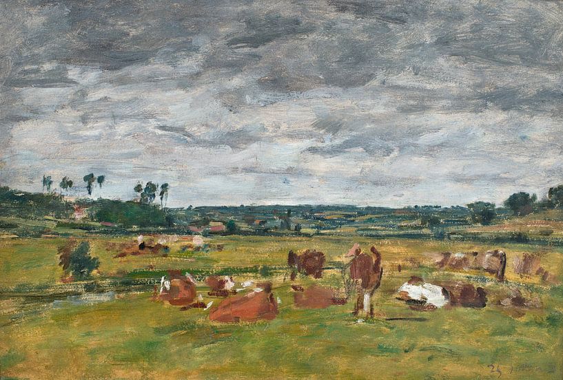 Paysage avec des vaches, Eugène Boudin par Des maîtres magistraux