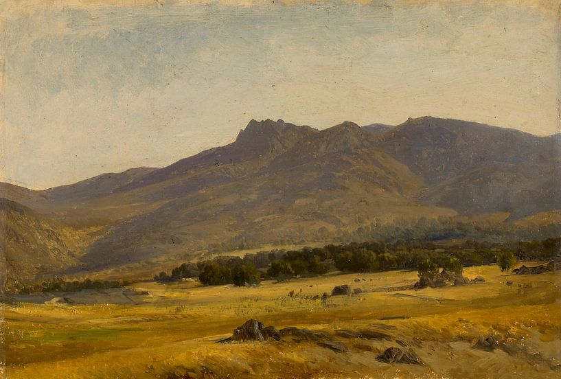 Carlos de Haes-Valle en la sierra del Guadarrama, Berglandschaft, Antike Landschaft von finemasterpiece