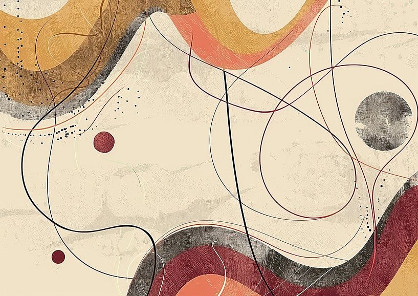 Bauhaus Japandi Abstract | Modern abstract van Kunst Kriebels