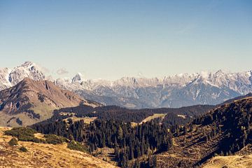 Uitzicht op de oostelijke Alpen bij Saalbach-Hinterglemm van Shanti Hesse