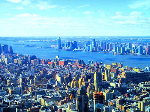 Manhattan met uitzicht op de Hudson rivier