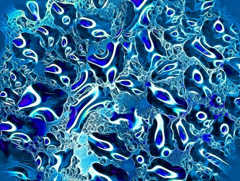Upper Glass in Blue (Drop Art in Blue) by Caroline Lichthart