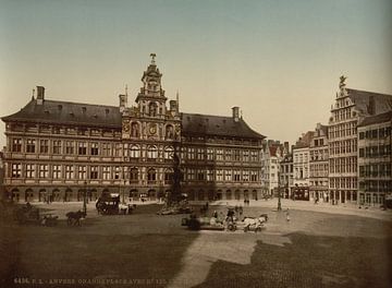 Grote Markt mit Rathaus, Antwerpen, Belgien (1890-1900)