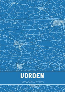 Blauwdruk | Landkaart | Vorden (Gelderland) van MijnStadsPoster